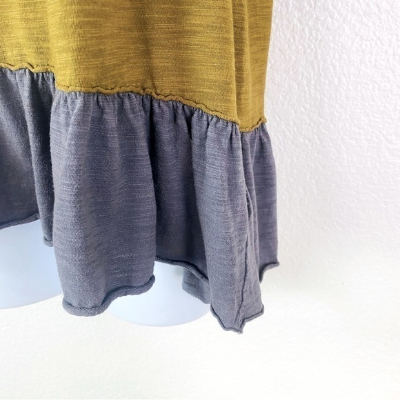 Chaser Color Block Ruffle Hem Cotton Tank Size S - Picture 5 of 8